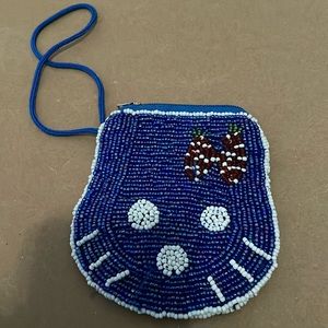 Custom beaded Hello Kitty wallet/ coin Pouch